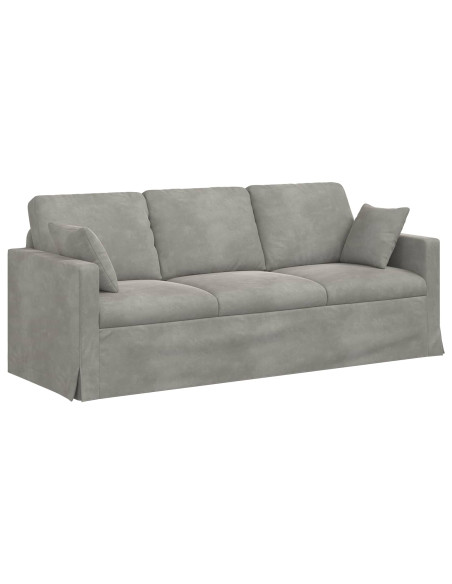 Set di divani 2 pcs Grigio chiaro 198 x 78 x 80 cm Velluto