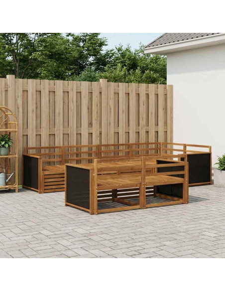 Set di divani da esterno 7 pcs Naturale