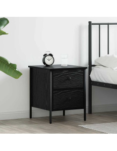 Comodino con cassetto Rovere nero 40 x 42 x 50 cm