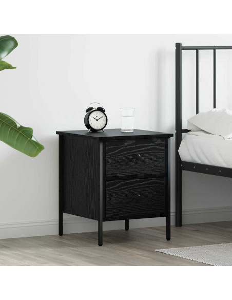 Comodino con cassetto Rovere nero 40 x 42 x 50 cm