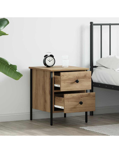 Comodino con cassetto rovere artigianale 40 x 42 x 50 cm