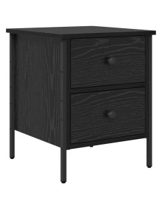 Comodino con cassetto Rovere nero 40 x 42 x 50 cm 2