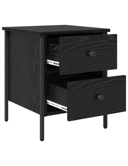 Comodino con cassetto Rovere nero 40 x 42 x 50 cm