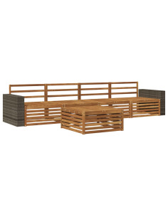 Set di divani da esterno 5 pcs Naturale 2