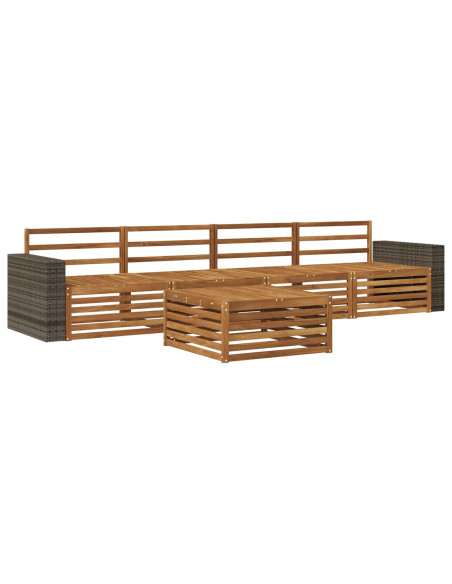 Set di divani da esterno 5 pcs Naturale