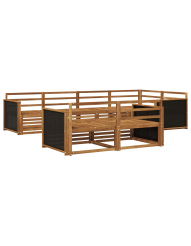 Set di divani da esterno 7 pcs Naturale