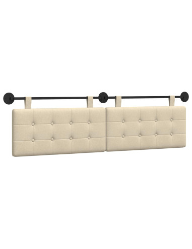 Testata appesa Montaggio a parete Crema 190 x 55 x 5 cm Tessuto