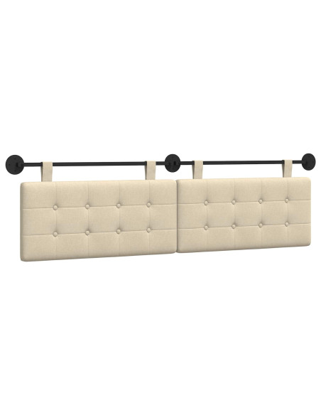 Testata appesa Montaggio a parete Crema 190 x 55 x 5 cm Tessuto