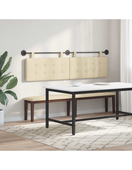 Testata appesa Montaggio a parete Crema 190 x 55 x 5 cm Tessuto