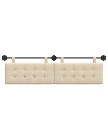 Testata appesa Montaggio a parete Crema 190 x 55 x 5 cm Tessuto