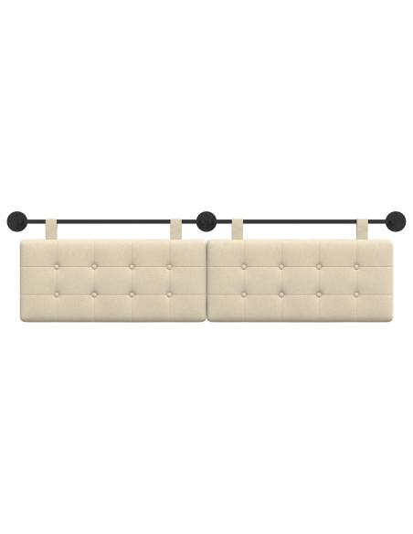 Testata appesa Montaggio a parete Crema 190 x 55 x 5 cm Tessuto