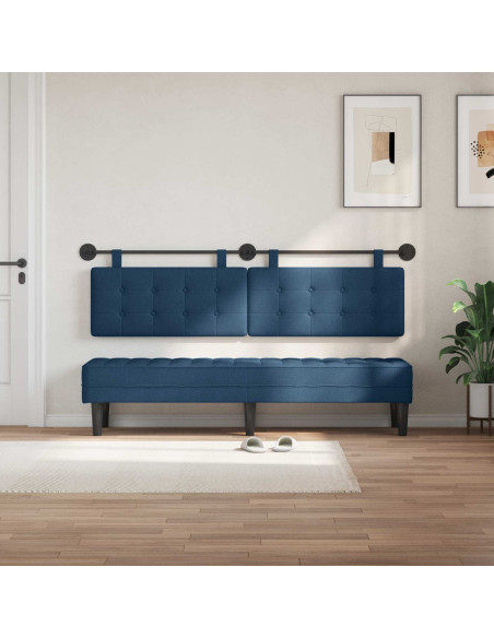 Testata appesa Montaggio a parete Blu 190 x 55 x 5 cm Tessuto