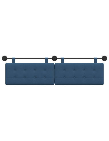 Testata appesa Montaggio a parete Blu 190 x 55 x 5 cm Tessuto