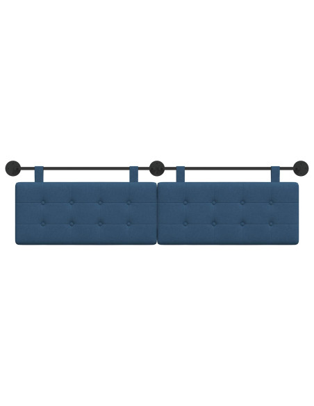 Testata appesa Montaggio a parete Blu 190 x 55 x 5 cm Tessuto