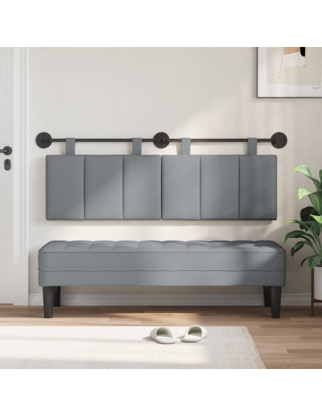Testata appesa Rigato Grigio chiaro 150 x 55 x 5 cm Tessuto