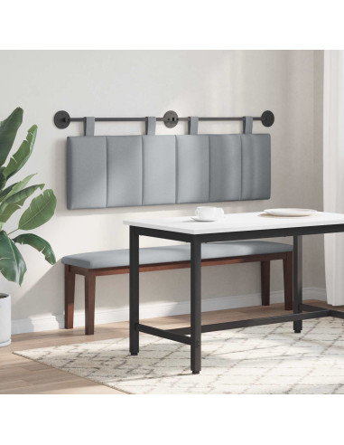 Testata appesa Rigato Grigio chiaro 150 x 55 x 5 cm Tessuto