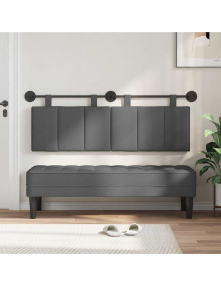 Testata appesa Rigato Grigio scuro 150 x 55 x 5 cm Tessuto