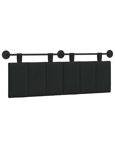 Testata appesa Montaggio a parete Nero 150 x 55 x 5 cm Tessuto