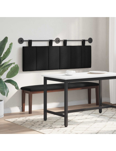 Testata appesa Montaggio a parete Nero 150 x 55 x 5 cm Tessuto