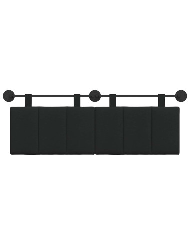 Testata appesa Montaggio a parete Nero 150 x 55 x 5 cm Tessuto