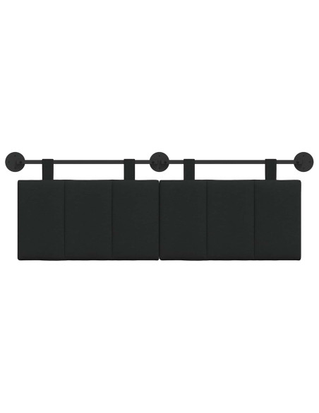 Testata appesa Montaggio a parete Nero 150 x 55 x 5 cm Tessuto