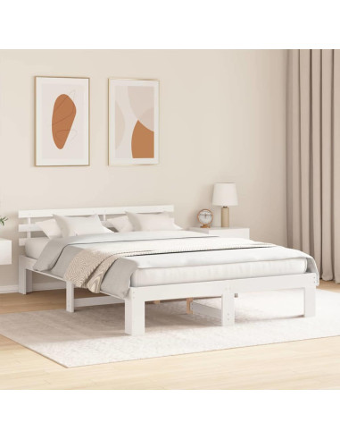 Struttura del letto Bianco 160 x 200 cm Pino massello