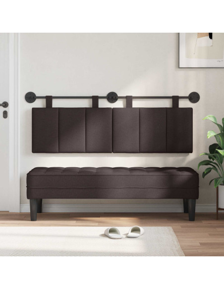 Testata appesa Rigato Marrone Scuro 150 x 55 x 5 cm Tessuto