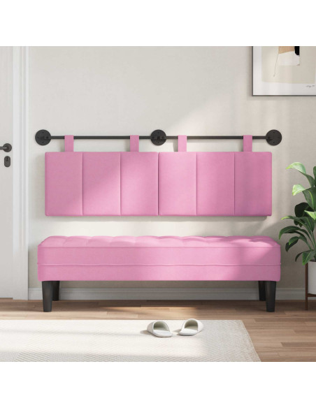 Testata appesa Montaggio a parete Rosa 150 x 55 x 5 cm Tessuto