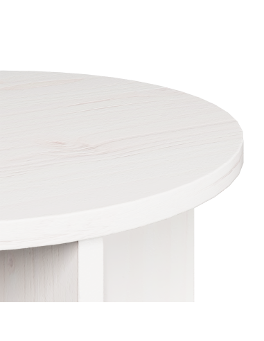 Tavolino da salotto 2 pcs Bianco Legno massello di pino