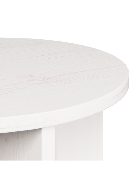 Tavolino da salotto 2 pcs Bianco Legno massello di pino