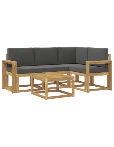 Set di divani da esterno con cuscino 5 pcs Bianco e Antracite