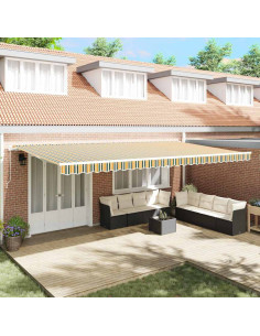 Telo di ricambio per tenda da sole Verde e giallo 580 x 295 cm