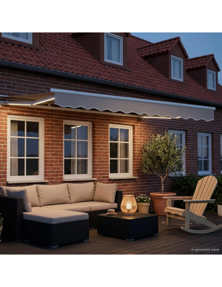 Cornice per Tenda Manuale con LED 2,5 x 2 m