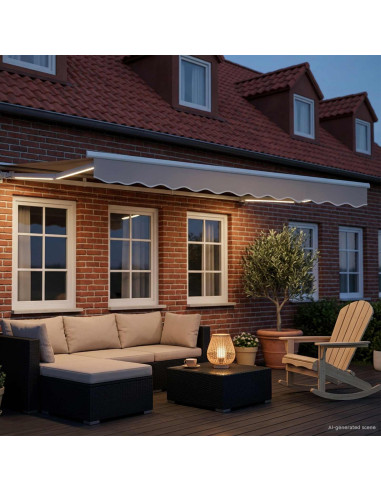 Cornice per Tenda Manuale con LED 2,5 x 2 m