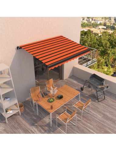 Tenda da Sole Retrattile Automatica 300x250cm Arancione Marrone