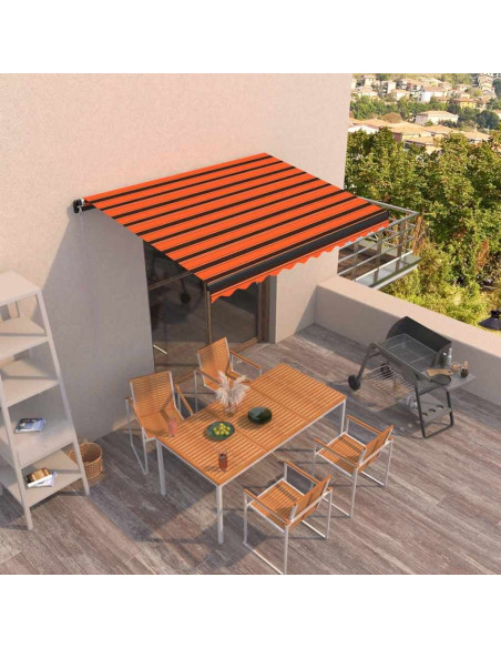 Tenda da Sole Retrattile Automatica 300x250cm Arancione Marrone