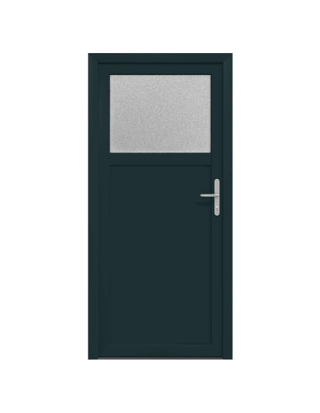 Porta d'ingresso laterale Antracite 88 x 198 cm PVC