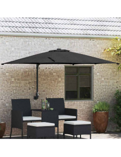 Ombrello da giardino Nero 248,5 x 247,5 x 160 cm