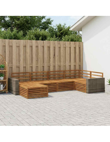 Set di divani da esterno 6 pcs Naturale