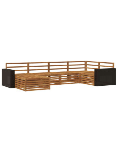 Set di divani da esterno 6 pcs Naturale