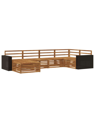 Set di divani da esterno 6 pcs Naturale