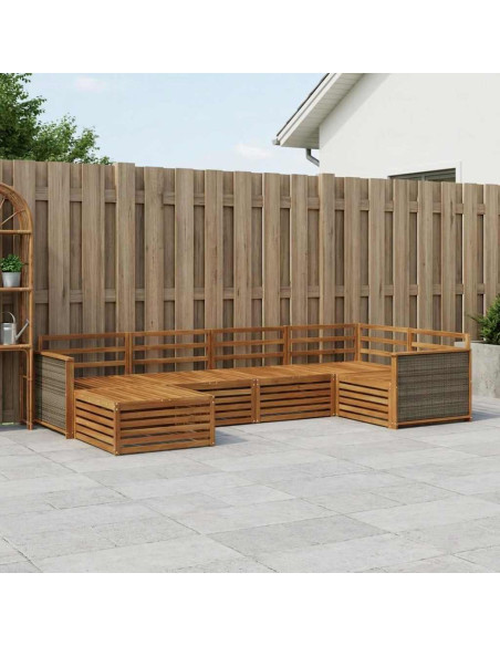 Set di divani da esterno 6 pcs Naturale