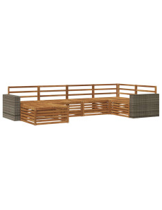 Set di divani da esterno 6 pcs Naturale 2