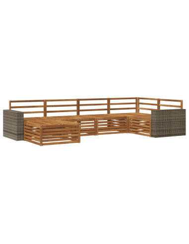 Set di divani da esterno 6 pcs Naturale