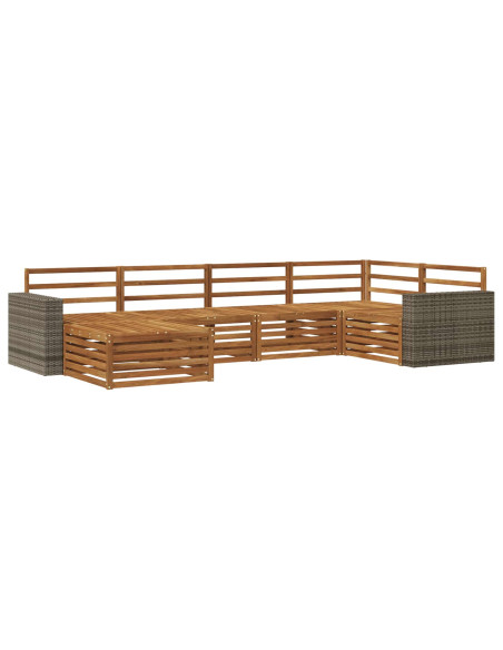 Set di divani da esterno 6 pcs Naturale