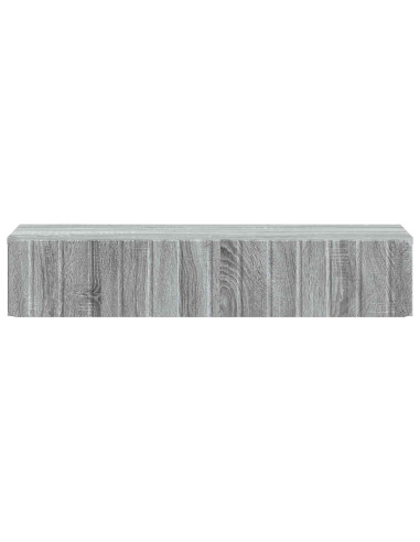 Tavolino da Parete Laterale Grigio Sonoma 87,5 x 34,5 x 17 cm