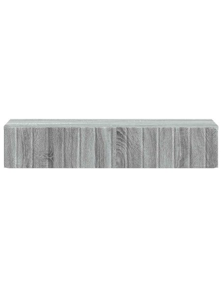 Tavolino da Parete Laterale Grigio Sonoma 87,5 x 34,5 x 17 cm