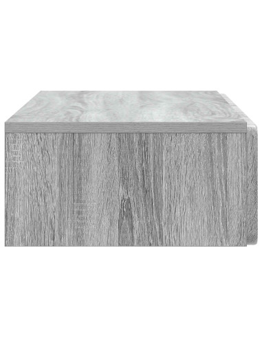 Tavolino da Parete Laterale Grigio Sonoma 87,5 x 34,5 x 17 cm