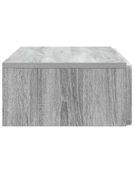Tavolino da Parete Laterale Grigio Sonoma 87,5 x 34,5 x 17 cm