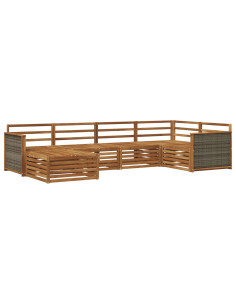 Set di divani da esterno 6 pcs Naturale 2